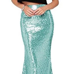Turqoise mermaid style sequin skirt